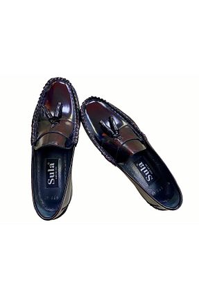 کفش لوفر زرشکی مردانه چرم خالص SULA - کد 828578919