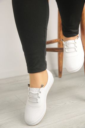 کفش کژوال سفید زنانه چرم مصنوعی پاشنه کوتاه ( 4 - 1 cm ) پاشنه ساده کد 806793807