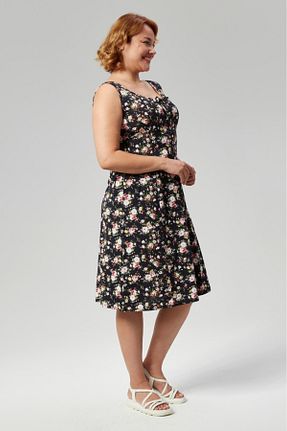 لباس سایز بزرگ مشکی زنانه Penye Nehir tekstil - کد 847706308