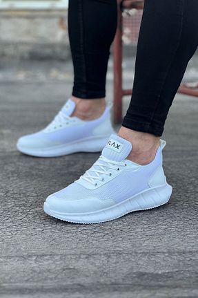 کفش اسنیکر سفید مردانه بند دار BZ Moda - کد 847708032