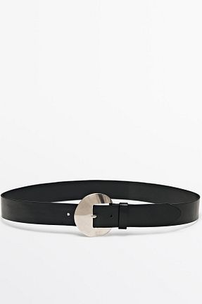 کمربند مشکی زنانه چرم خالص Massimo Dutti - کد 847787806