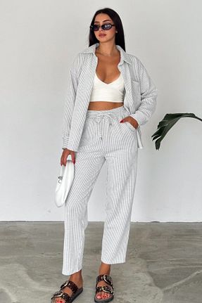 ست بالاتنه و پائین تنه طوسی زنانه بافتنی Ded COLLECTION - کد 847789866