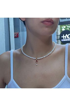 گردنبند مروارید سفید مروارید آب شیرین ORFE JEWELRY - کد 847807926