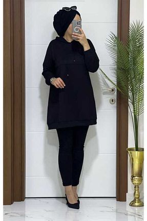 تونیک حجاب مشکی زنانه بافتنی MODA ALMİRA - کد 814513244