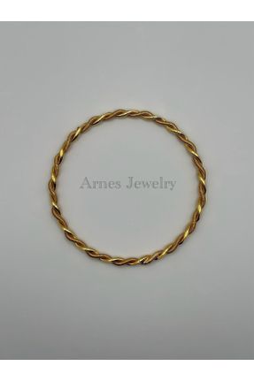 دستبند استیل طلائی زنانه فولاد ( استیل ) کد 782695879