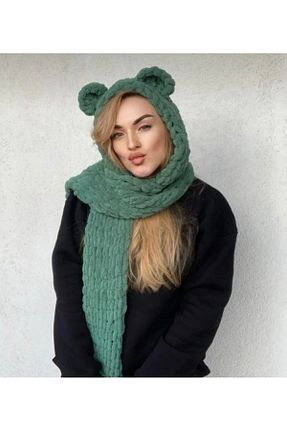 ست شال گردن و کلاه پشمی سبز زنانه پشمی AidaAstrid - کد 847614557