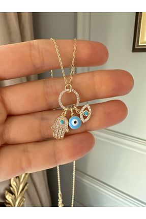 گردنبند نقره زرد زنانه 925 عیار emy by emel luxury silver jewelry - کد 803550171
