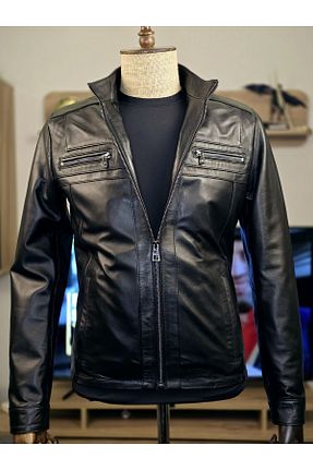 کت مشکی مردانه اسلیم ALWAYS LEATHER - کد 845904937