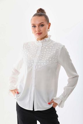 پیراهن سایز بزرگ سفید زنانه سایز بزرگ Loom Boutique - کد 794617008