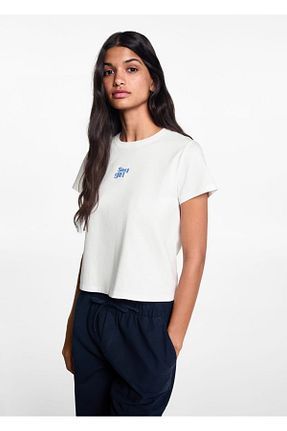تیشرت سفید زنانه رگولار MANGO Teen - کد 824758135