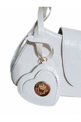 کیف دوشی سفید زنانه چرم مصنوعی کد 834010130