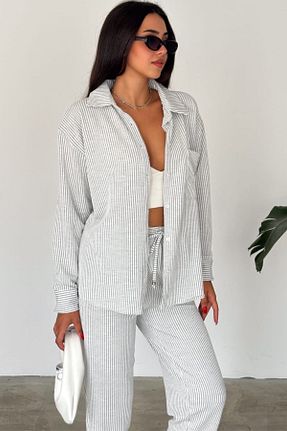 ست بالاتنه و پائین تنه طوسی زنانه بافتنی Ded COLLECTION - کد 847789866