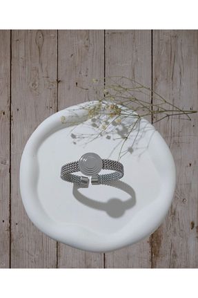 دستبند استیل (فولاد) سفید زنانه استیل (فولاد) stainless steell - کد 844397015