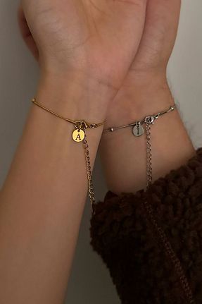 دستبند استیل (فولاد) طلائی زنانه استیل ضد زنگ Okko Store - کد 830552805
