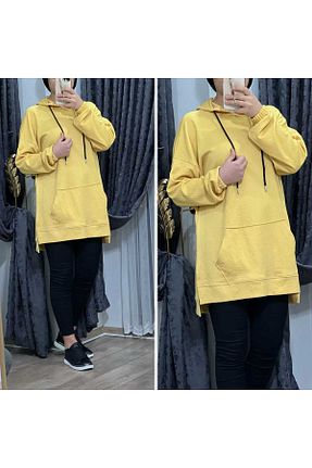 تونیک حجاب زرد زنانه بافتنی MODA ALMİRA - کد 814513133
