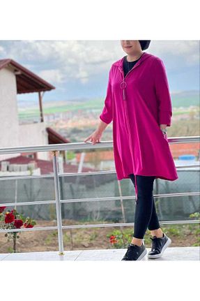 تونیک حجاب صورتی زنانه ویسکون MODA ALMİRA - کد 744621916