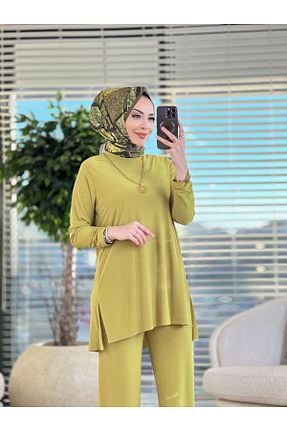 ست بالاتنه و پائین تنه حجاب سبز زنانه رگولار ALANURMODA - کد 847855370
