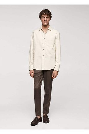 پیراهن بژ مردانه رگولار MANGO Man - کد 787875984
