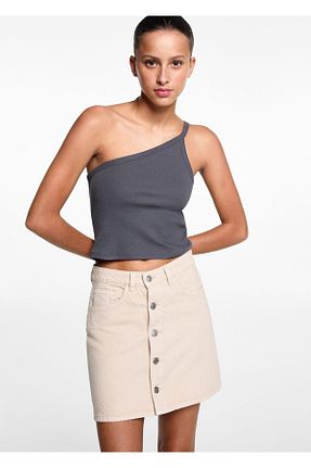 دامن بژ زنانه ساده MANGO Teen - کد 799499439