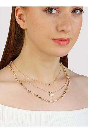 گردنبند جواهر رنگی زنانه برنجی Klips Concept - کد 810549155