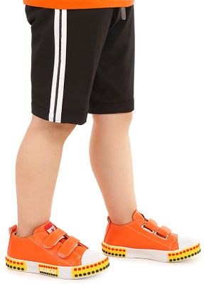 کفش اسنیکر نارنجی بچه گانه چسبی Kiko Kids - کد 848127879