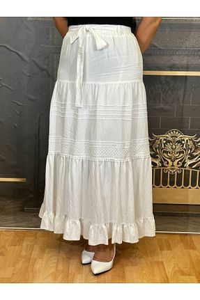 دامن سفید زنانه پارچه Yeşilmoda - کد 847896703
