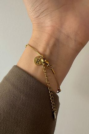 دستبند استیل (فولاد) طلائی زنانه استیل ضد زنگ Okko Store - کد 827627535