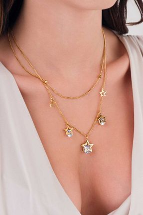 گردنبند استیل ( فولاد ) طلائی زنانه استیل (فولاد) LUCİ LONTANE - کد 847936587