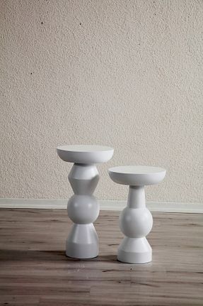 میز عسلی سفید چوب More Wood Design - کد 650543472