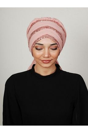 روسری صورتی کرپ Yasmin S