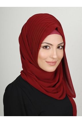روسری زرشکی شیفون Yasmin S