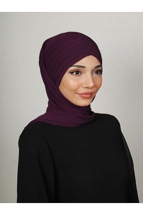 روسری بنفش کرپ Yasmin S