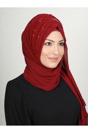 روسری زرشکی شیفون Yasmin S