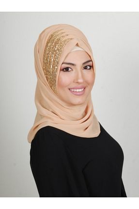 روسری طلائی شیفون Yasmin S