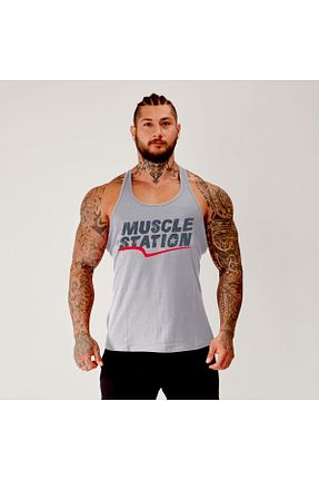 رکابی اسپرت طوسی مردانه بافت Muscle Station - کد 835215493