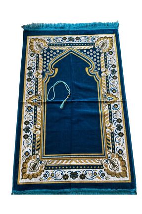 سجاده آبی پنبه ای Hicaz hac ve umre - کد 844579703