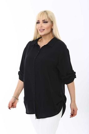 پیراهن سایز بزرگ مشکی زنانه گشاد Esina - کد 465809160
