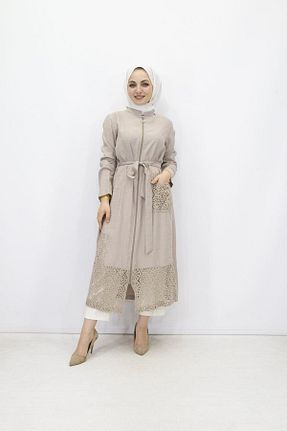 کلاه و ابایا بژ زنانه پنبه ای feray kaya - کد 848094058