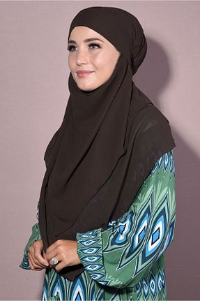 شال قهوه ای زنانه شیفون Nowa Scarf - کد 780023481