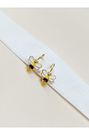 گوشواره جواهر زرد Diloshtrend Design - کد 756485588