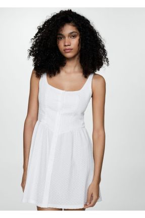 لباس سفید زنانه بافت رگولار کد 829359508