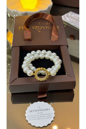 دستبند مروارید بژ Şeyma ÖZŞAMLI - کد 805189314