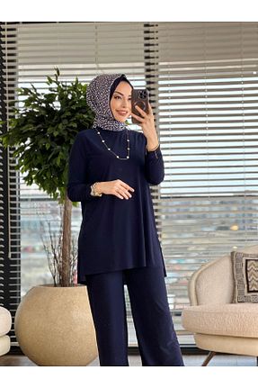 ست بالاتنه و پائین تنه حجاب مشکی زنانه رگولار ALANURMODA - کد 847855366