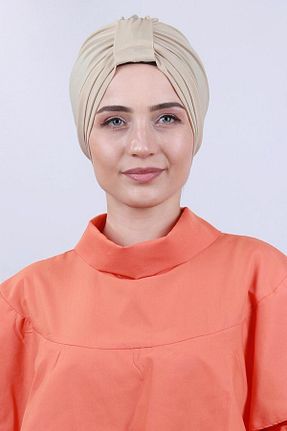 روسری بژ پنبه ای Moda Asse - کد 740140822