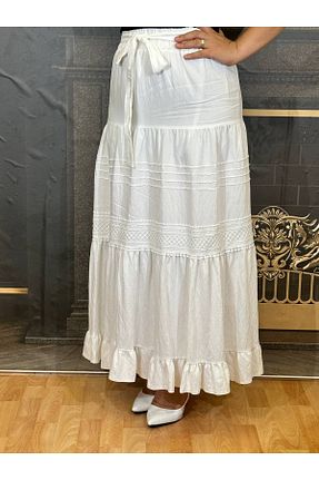 دامن سفید زنانه پارچه Yeşilmoda - کد 847896703