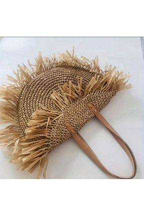 کیف دوشی خاکی زنانه حصیر FINGER PRINT - کد 847914825