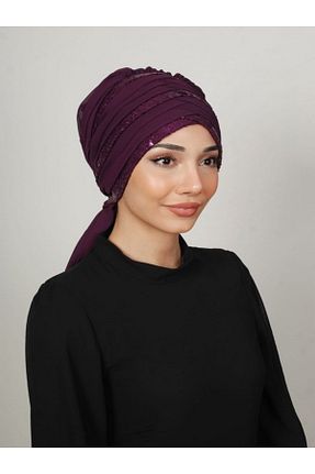 روسری بنفش کرپ Yasmin S