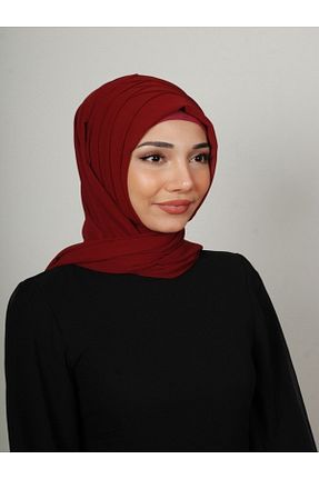 روسری زرشکی کرپ Yasmin S