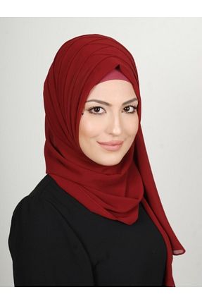 روسری زرشکی ساده Yasmin S