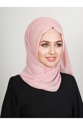 روسری صورتی شیفون Yasmin S